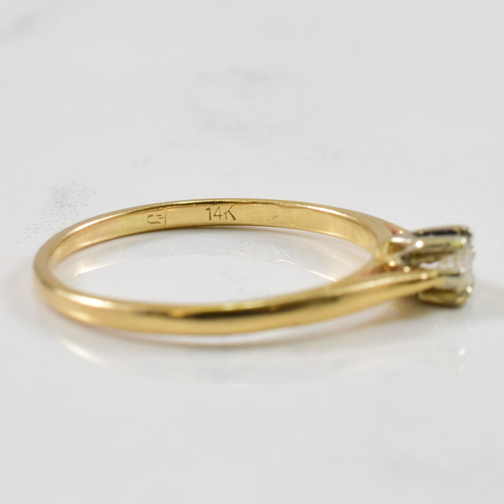 Solitaire Diamond Cathedral Ring | 0.08ct | SZ 5 |