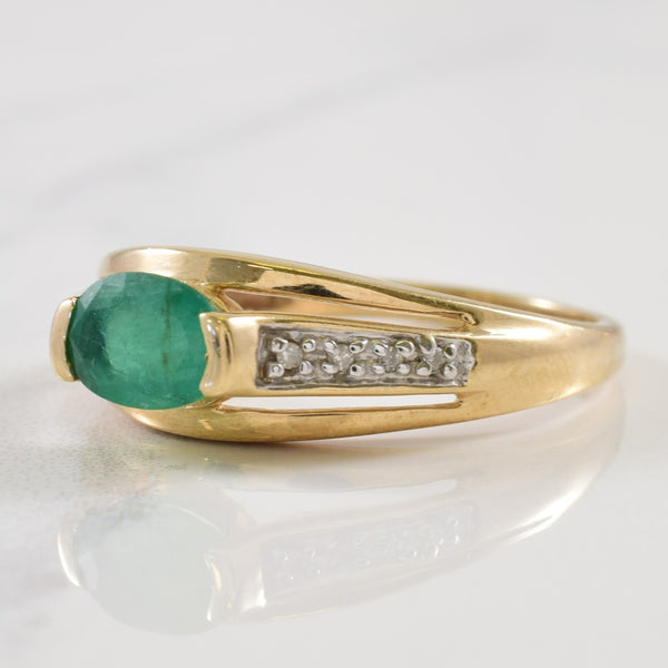 Emerald & Diamond Ring | 0.70ct, 0.04ctw | SZ 8.75 |