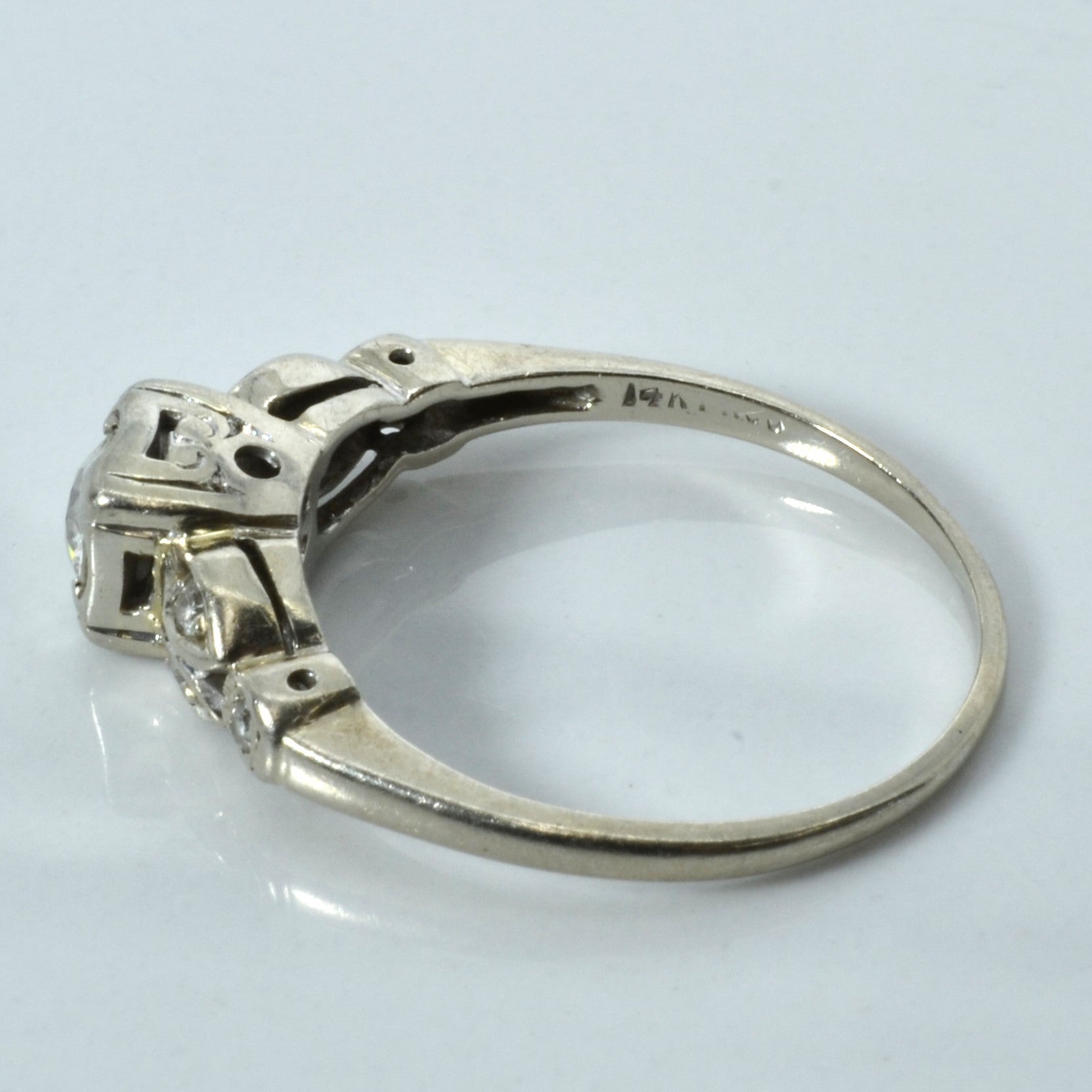 Vintage Solitaire with Accents Diamond Ring | 0.41ctw | SZ 9.5 |