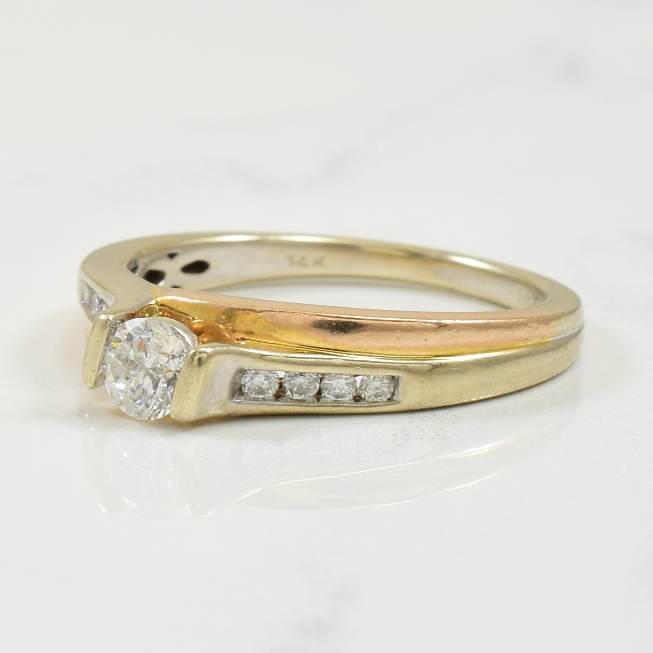 Bague bicolore en diamant | 0,35 ct | Taille 7,25 | 
