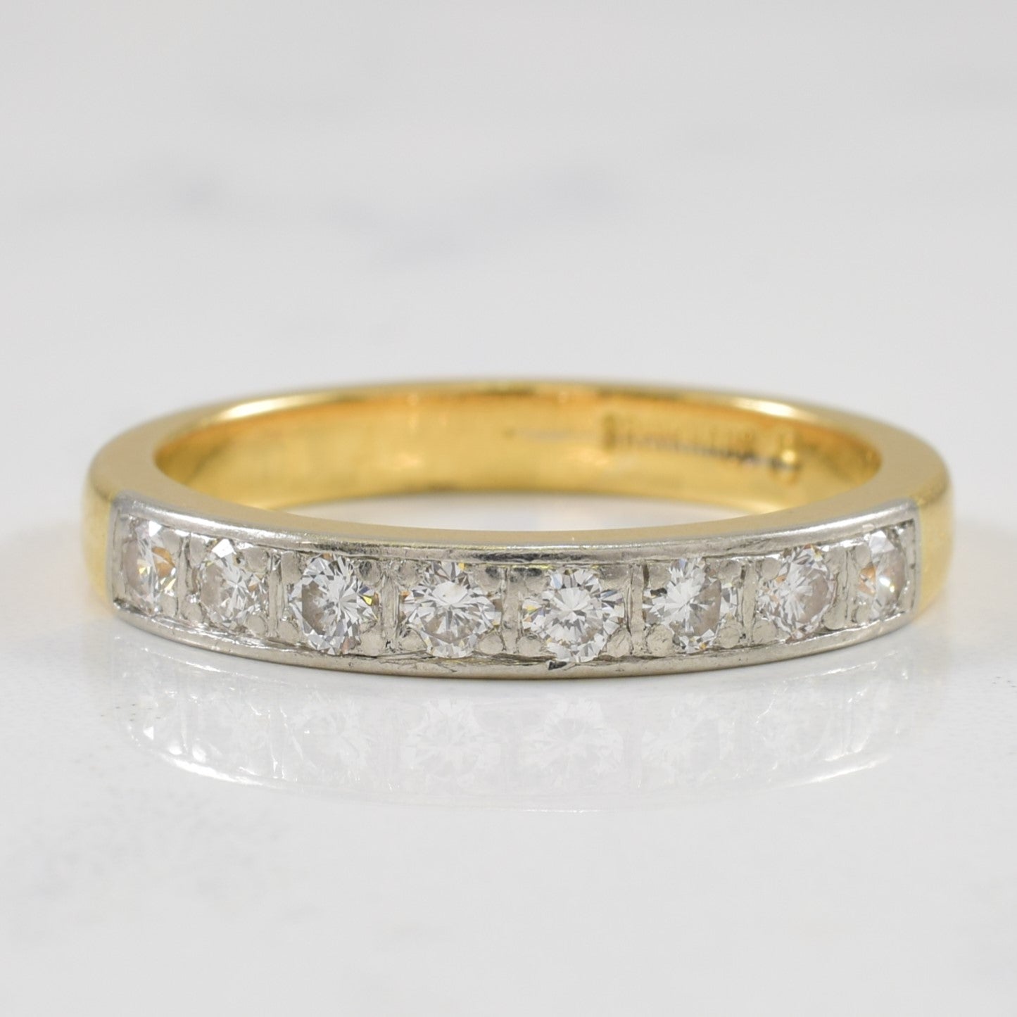 Two Tone Pave Set Diamond Ring | 0.32ctw | SZ 7.75 |