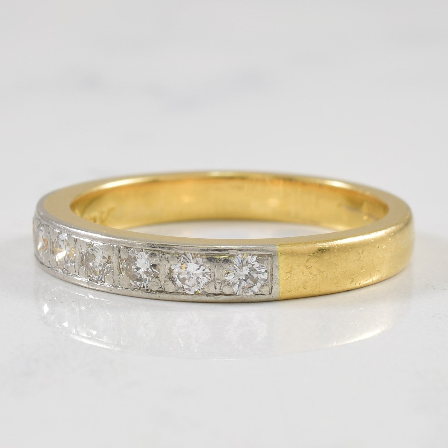 Two Tone Pave Set Diamond Ring | 0.32ctw | SZ 7.75 |