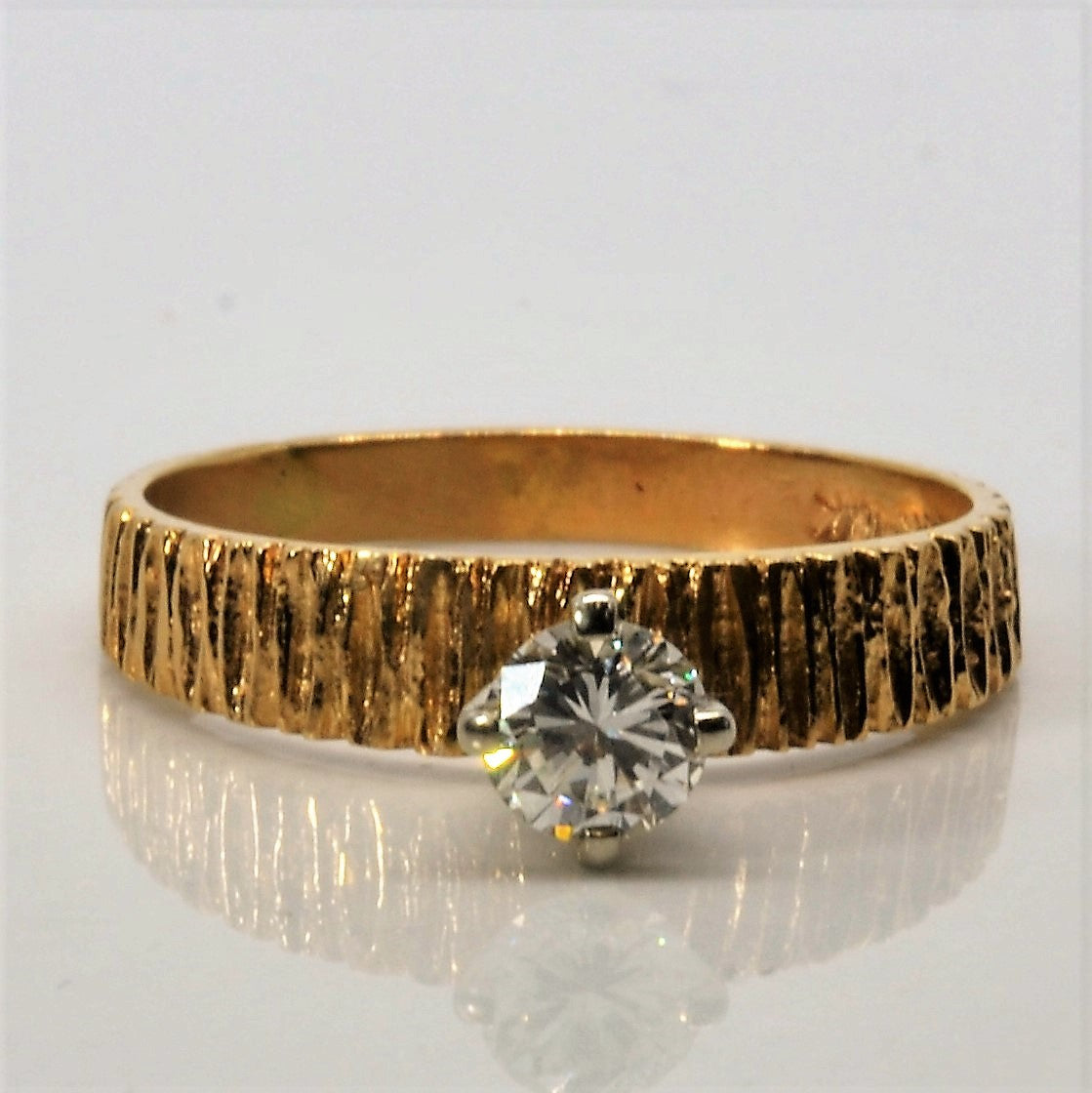Bague sertie de diamants à griffes hautes | 0,32 ct | Taille 7 | 