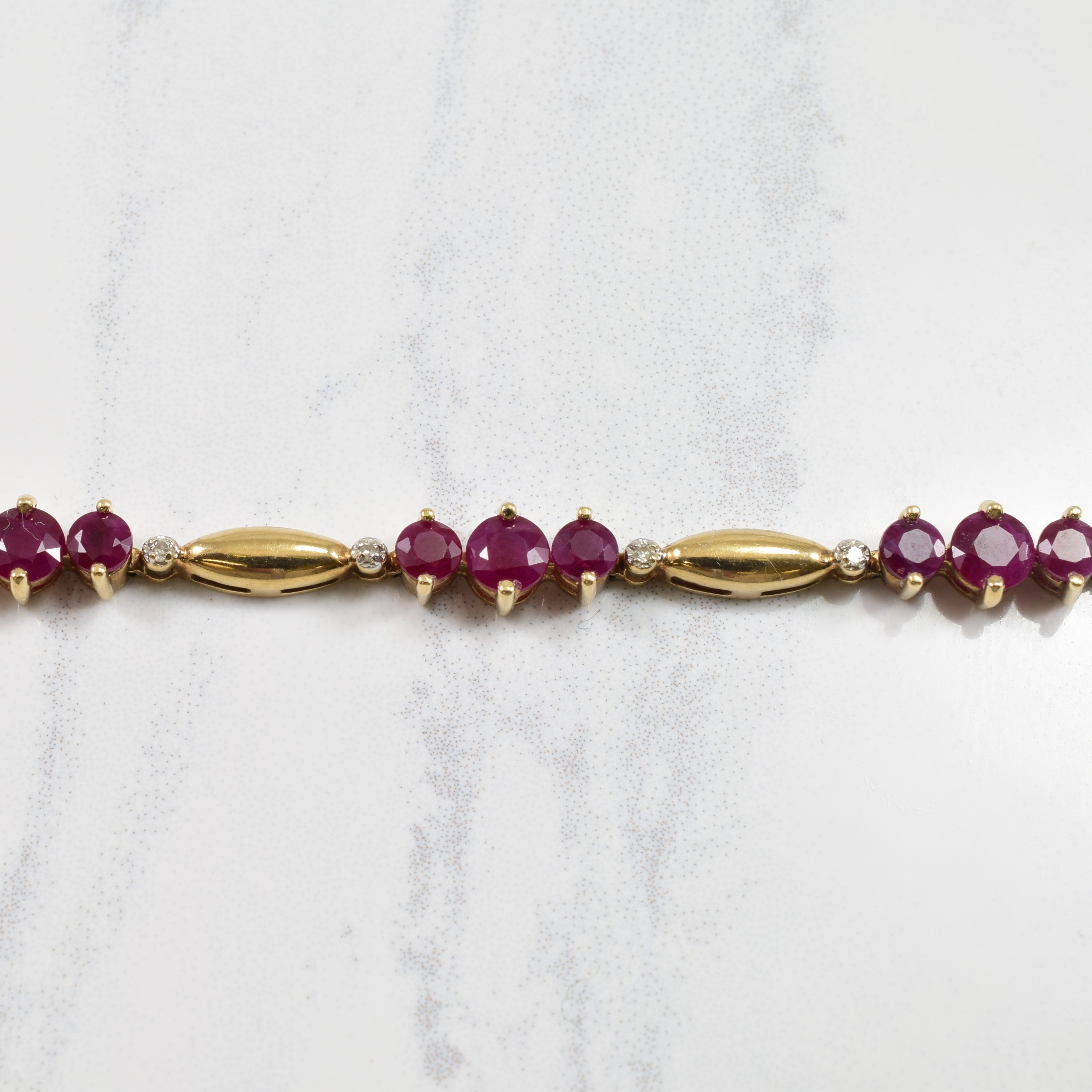 Ruby & Diamond Bracelet | 0.07ctw, 3.00ctw | 7" |