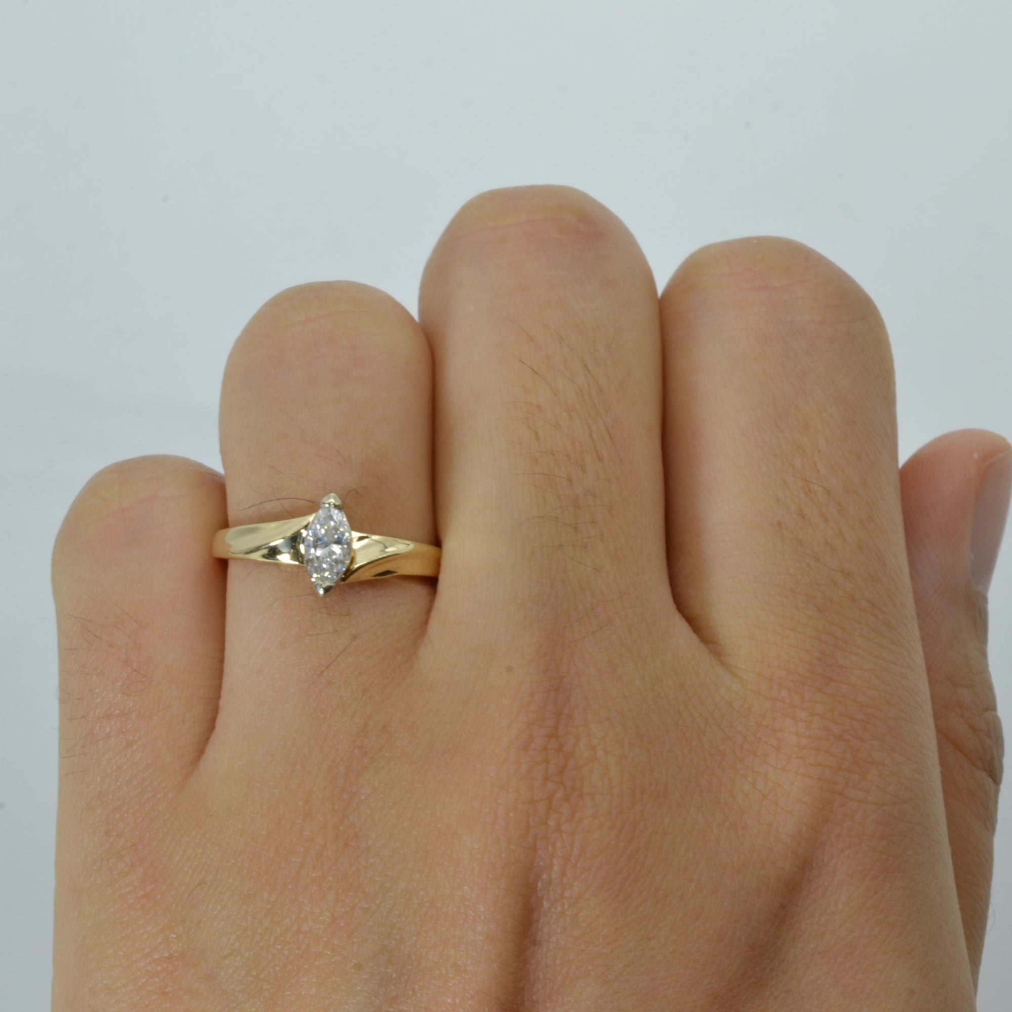Solitaire Marquise Diamond Engagement Ring | 0.33ct | SZ 6.25 |