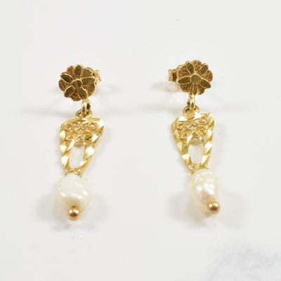Rice Pearl Drop Stud Earrings | 3.50ctw |
