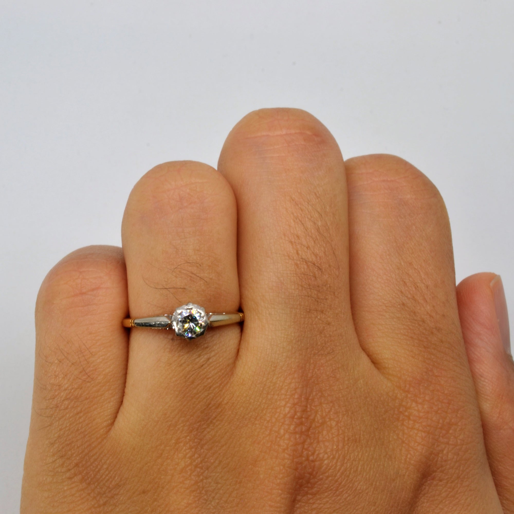 Vintage Solitaire Diamond Engagement Ring | 0.30ct | SZ 5 |