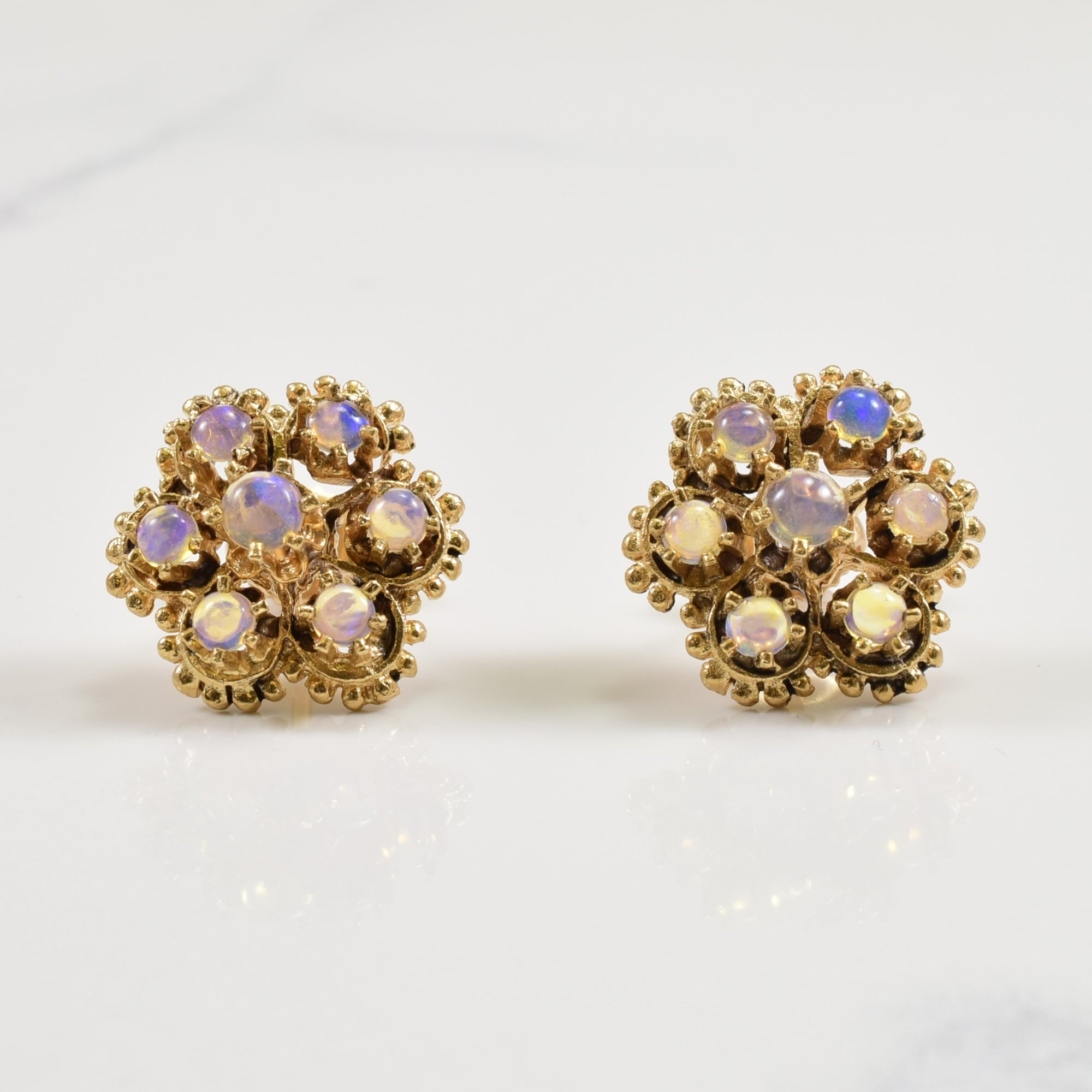 Opal Floral Stud Earrings | 0.20ctw |