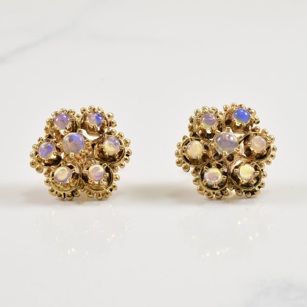 Opal Floral Stud Earrings | 0.20ctw |