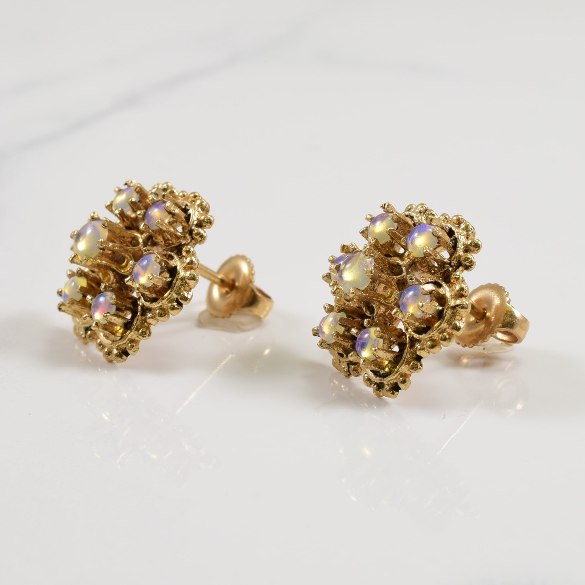 Opal Floral Stud Earrings | 0.20ctw |