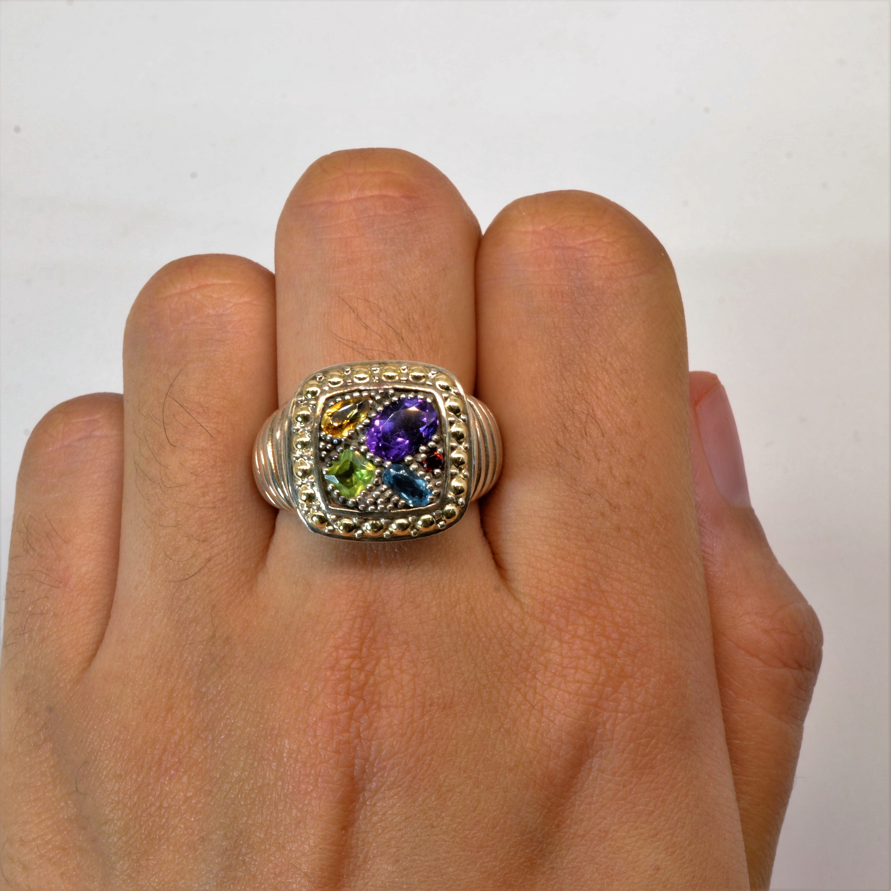 'Effy' Cluster Set Multi Gemstone Ring | 1.54ctw | SZ 7 |