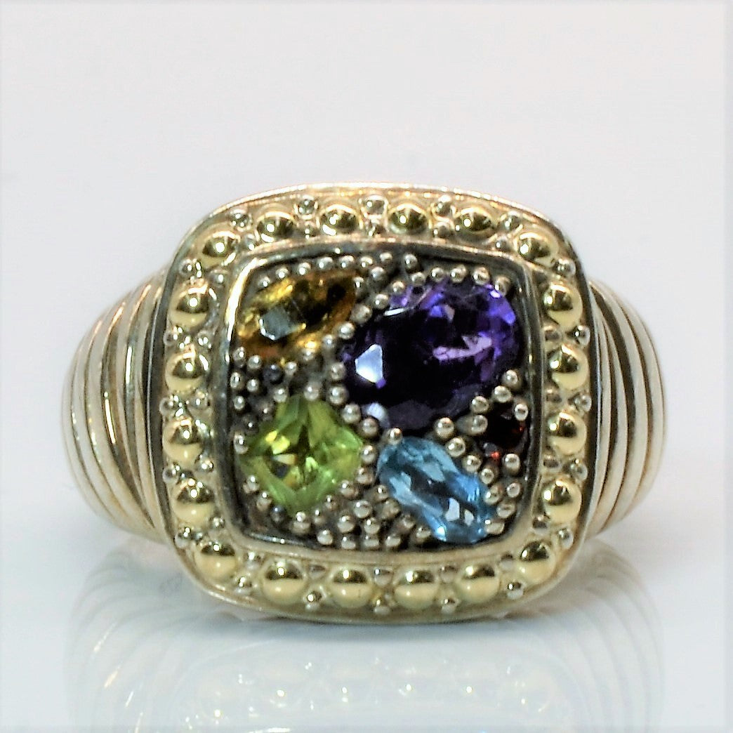 'Effy' Cluster Set Multi Gemstone Ring | 1.54ctw | SZ 7 |