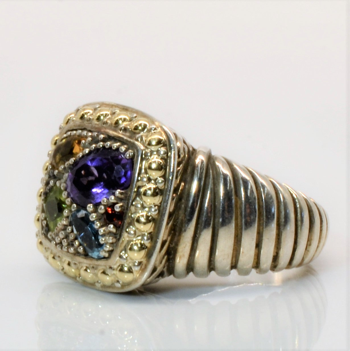 'Effy' Cluster Set Multi Gemstone Ring | 1.54ctw | SZ 7 |