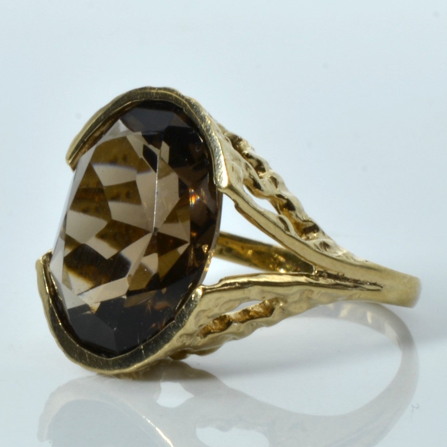 Bague vintage en quartz fumé | 7,25 ct | Taille 7,25 | 