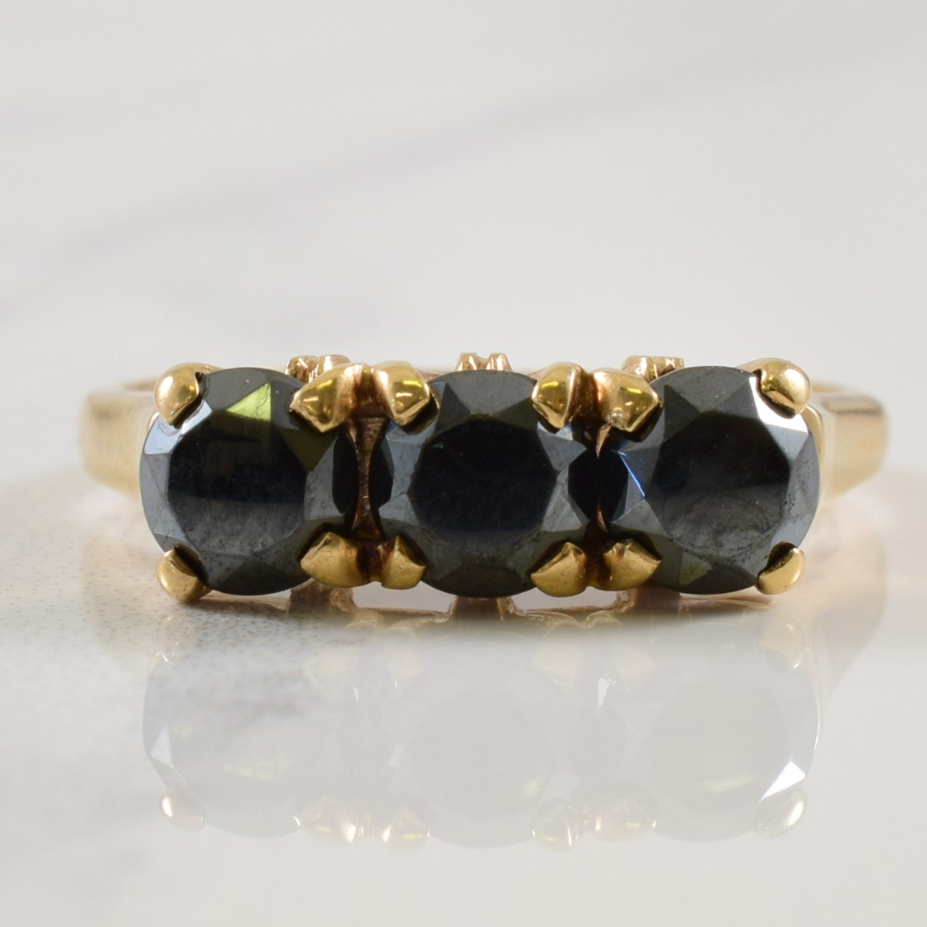 Three Stone Hematite Ring | 3.00ctw | SZ 6.25 |