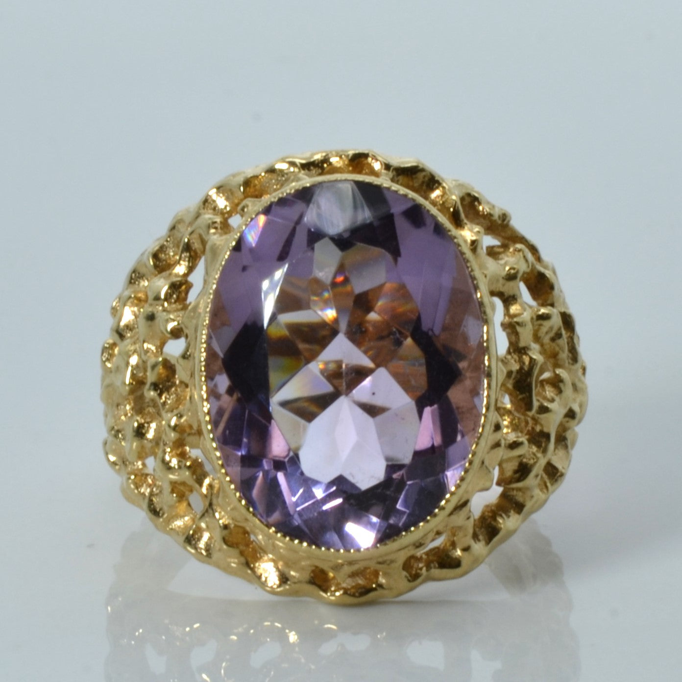 Bezel Set Amethyst Dome Ring | 7.15ct | SZ 7.25 |