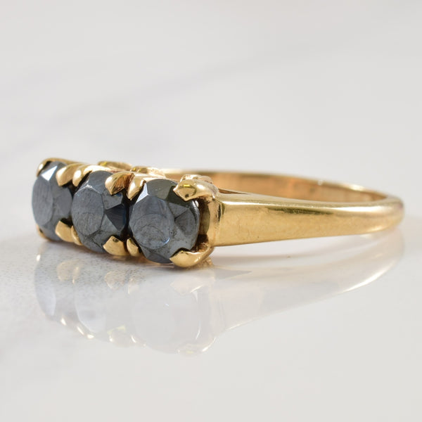 Three Stone Hematite Ring | 3.00ctw | SZ 6.25 |