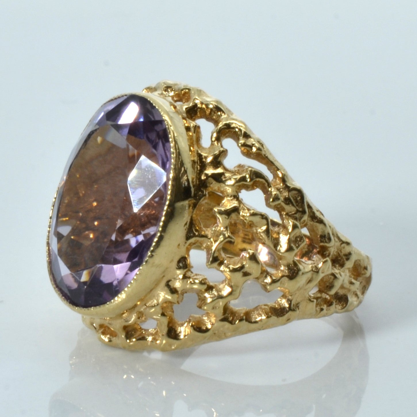 Bezel Set Amethyst Dome Ring | 7.15ct | SZ 7.25 |