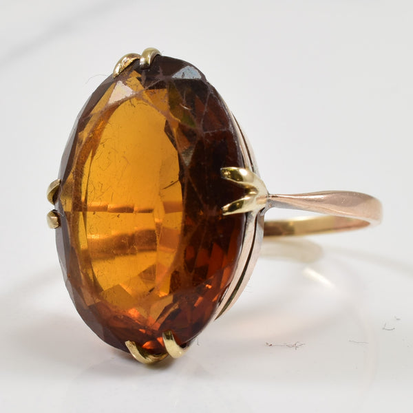 Oval Citrine Cocktail Ring | 14.00ct | SZ 7 |
