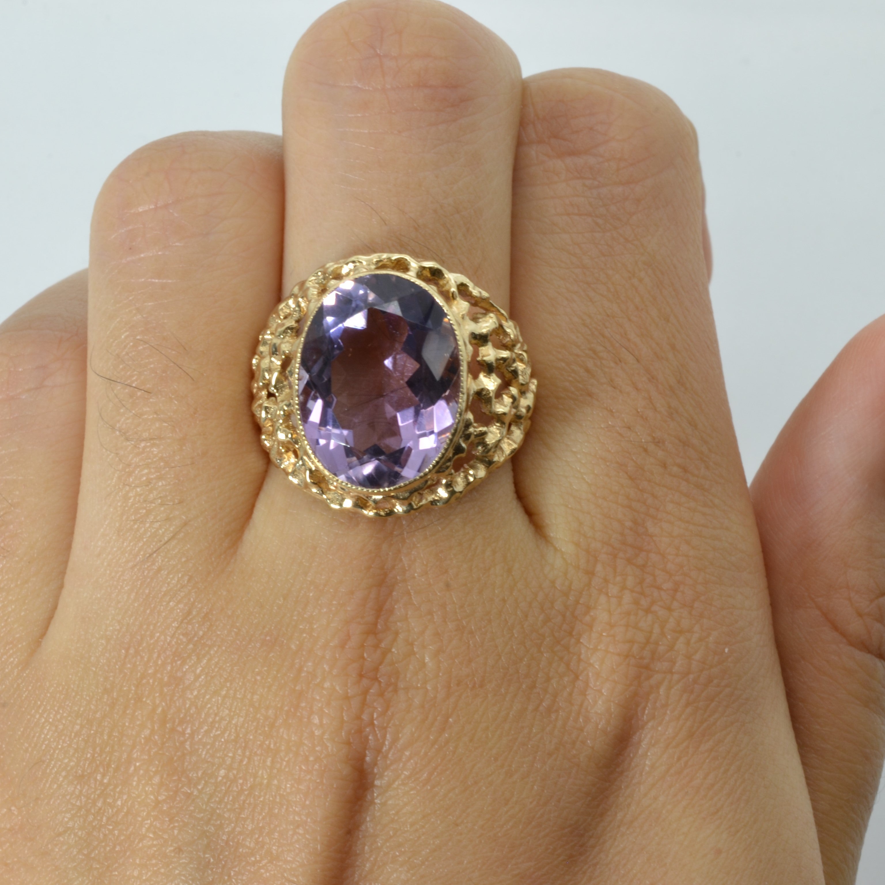 Bezel Set Amethyst Dome Ring | 7.15ct | SZ 7.25 |