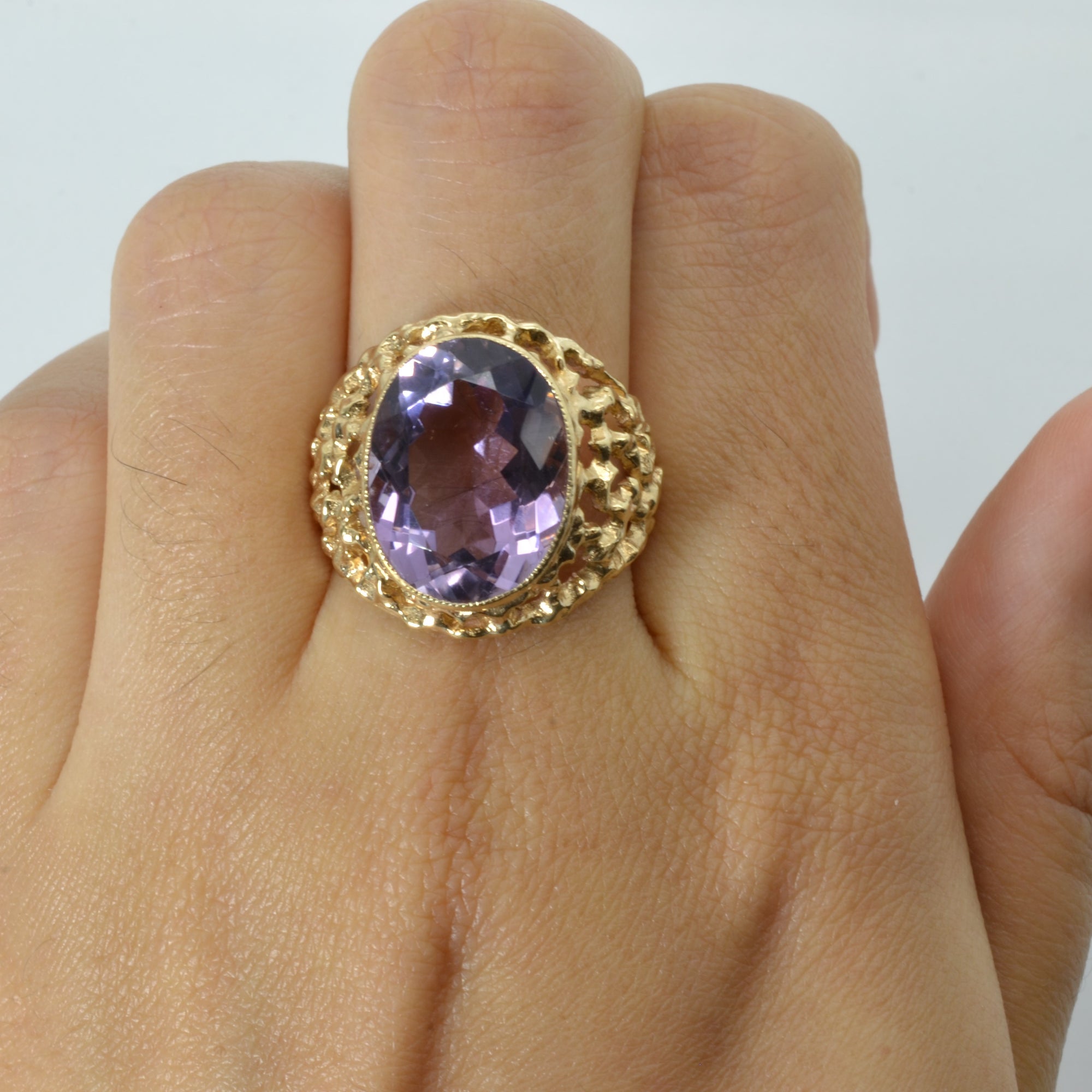 Bezel Set Amethyst Dome Ring | 7.15ct | SZ 7.25 |