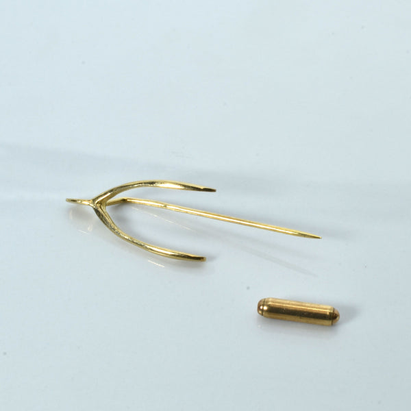 9k Wishbone Gold Pin