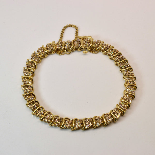 Cluster Diamond Tennis Bracelet | 2.30ctw | 7.5