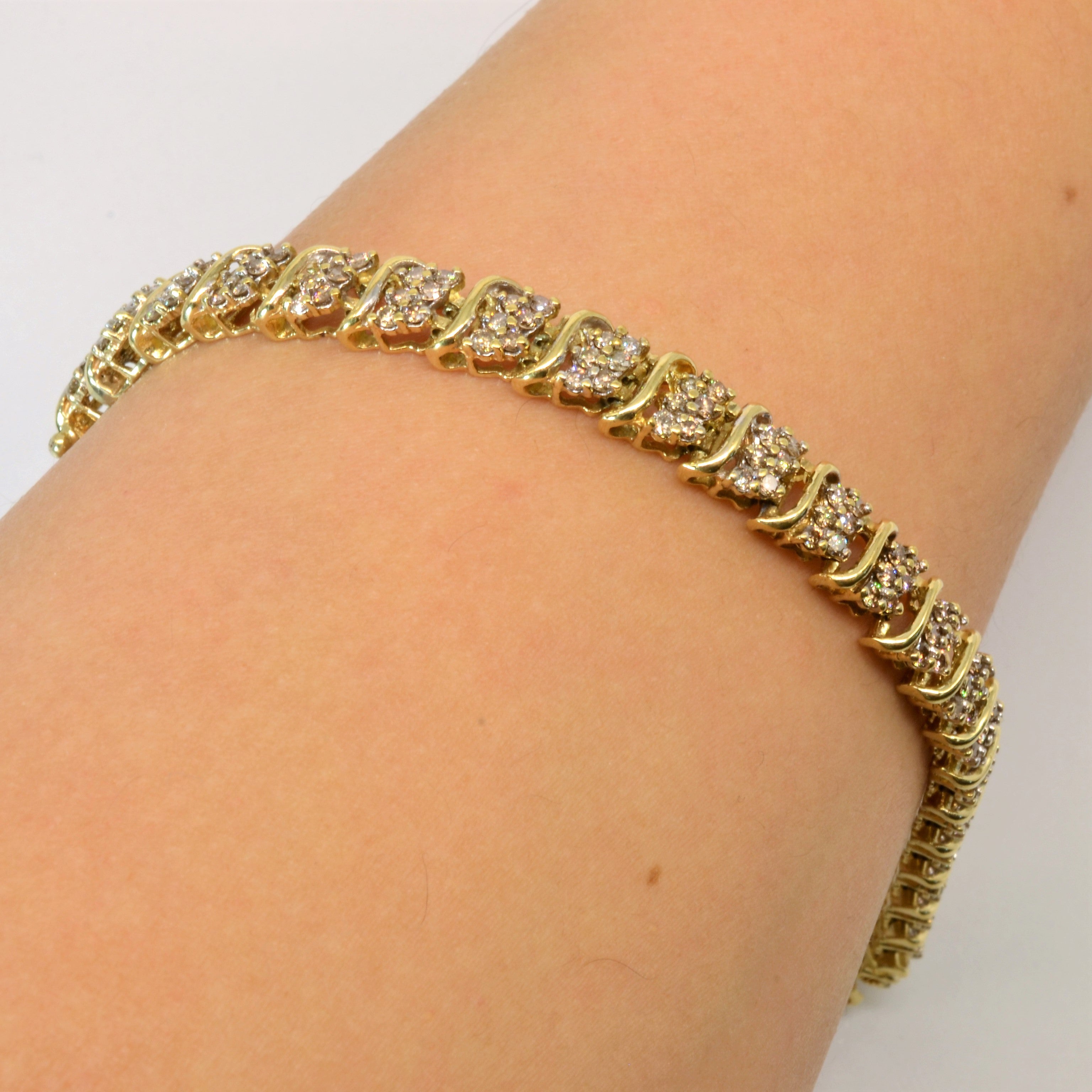 Cluster Diamond Tennis Bracelet | 2.30ctw | 7.5"|