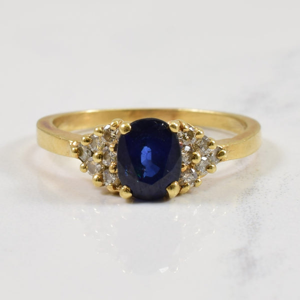 Blue Sapphire & Diamond Cluster Ring | 0.24ctw, 1.00ct | SZ 7 |