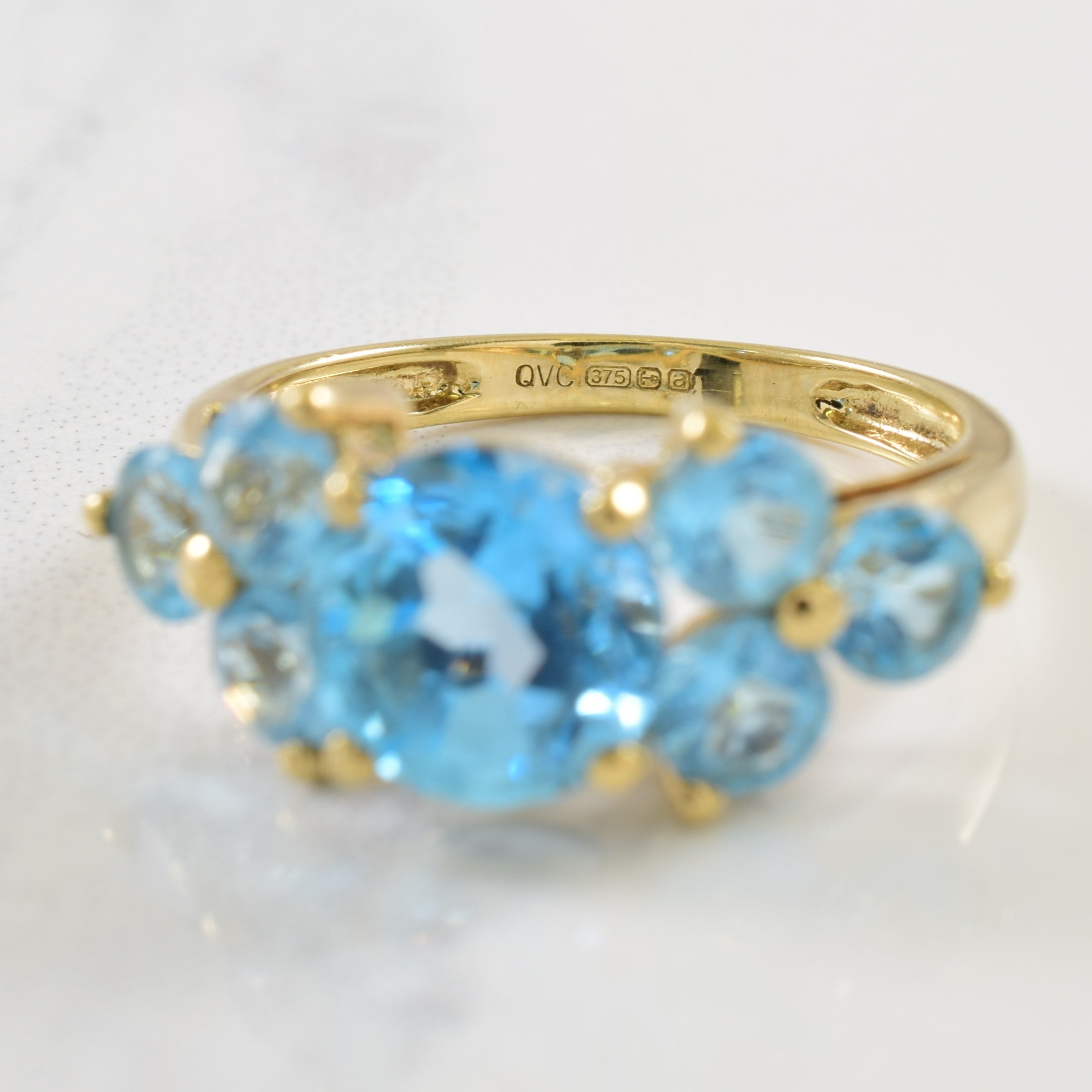 Cluster Blue Topaz Ring | 4.00ctw | SZ 7 |
