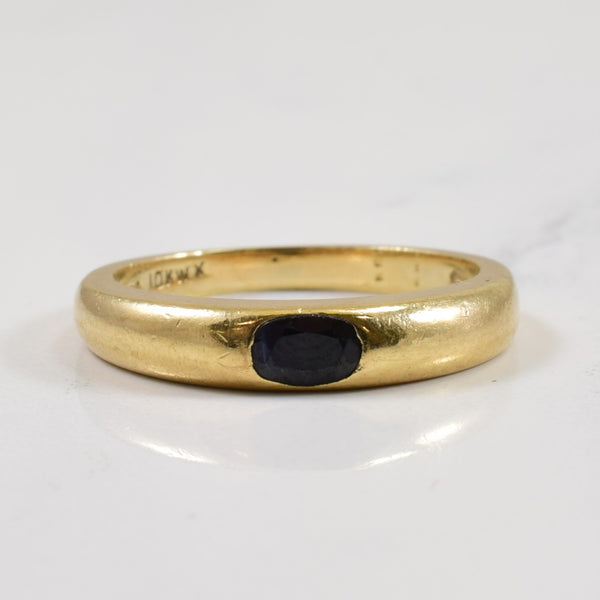 Oval Blue Sapphire Solitaire Ring | 0.30ct | SZ 6.5 |