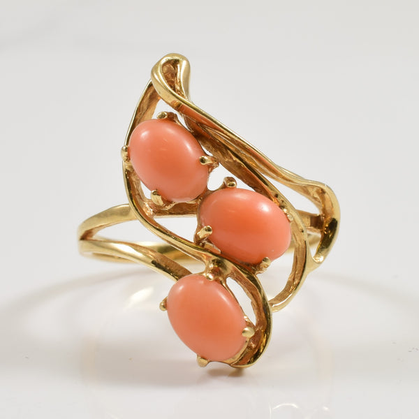 Coral Cocktail Ring | 1.50ctw | SZ 7.75 |