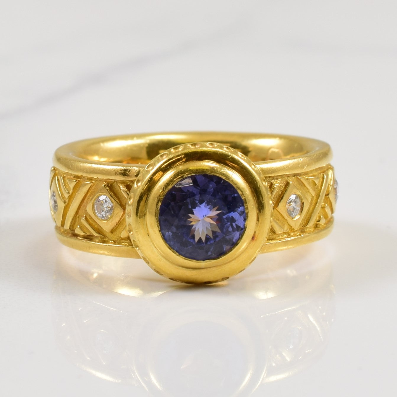 Tanzanite & Diamond Ring | 0.16ctw, 0.75ct | SZ 5 |