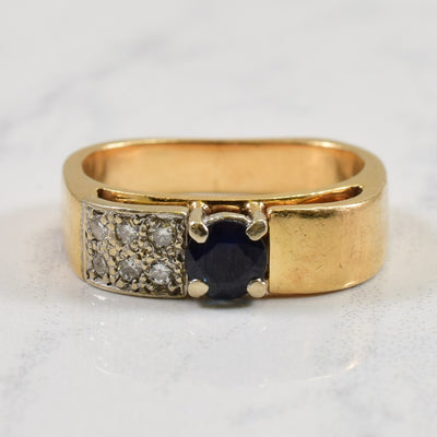 Blue Sapphire & Diamond Ring | 0.06ctw, 0.40ct | SZ 4 |