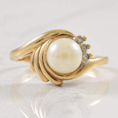 Pearl & Diamond Bypass Ring | 1.50ct, 0.03ctw | SZ 4.75 |