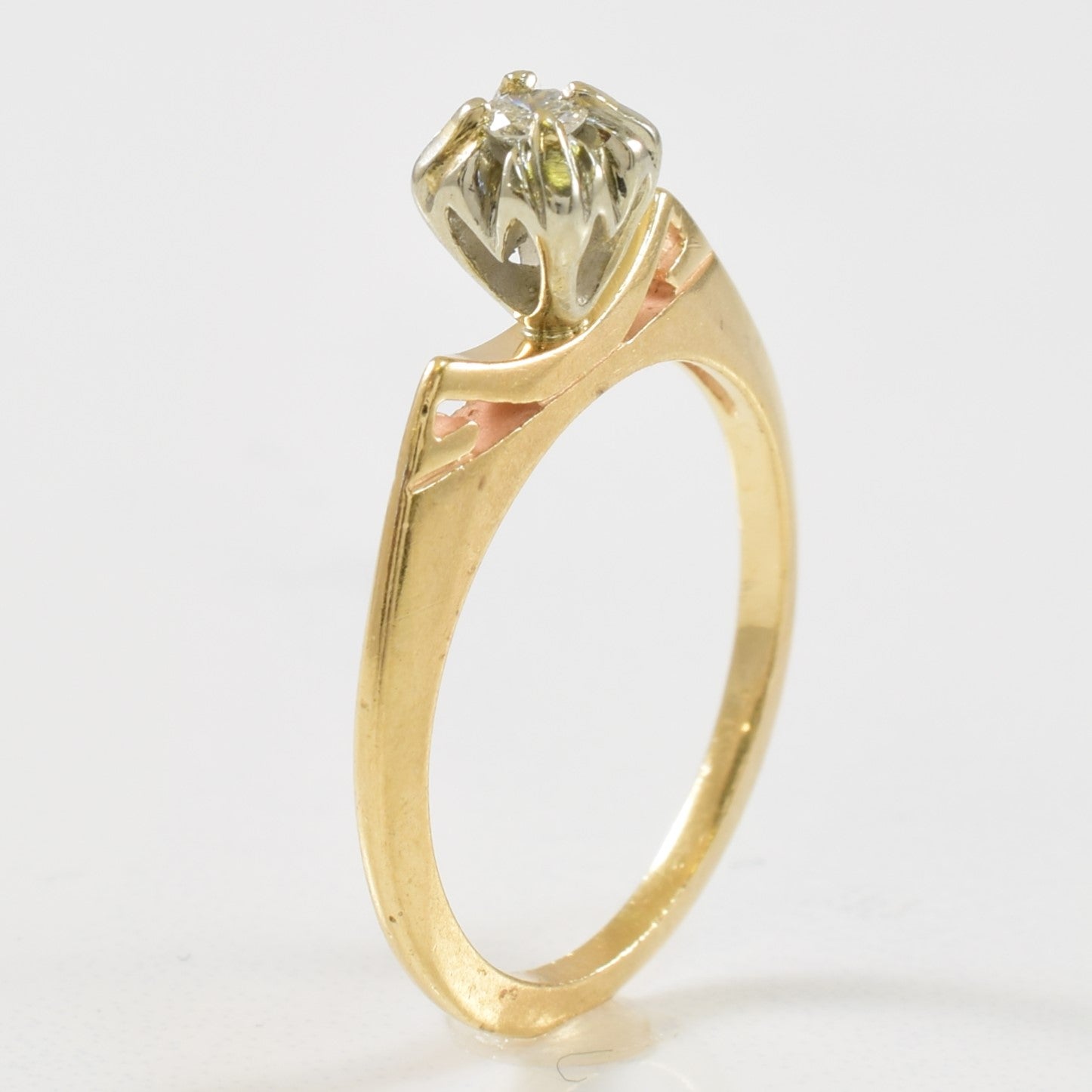 High Prong Set Solitaire Diamond Ring | 0.07ct | SZ 5.5 |