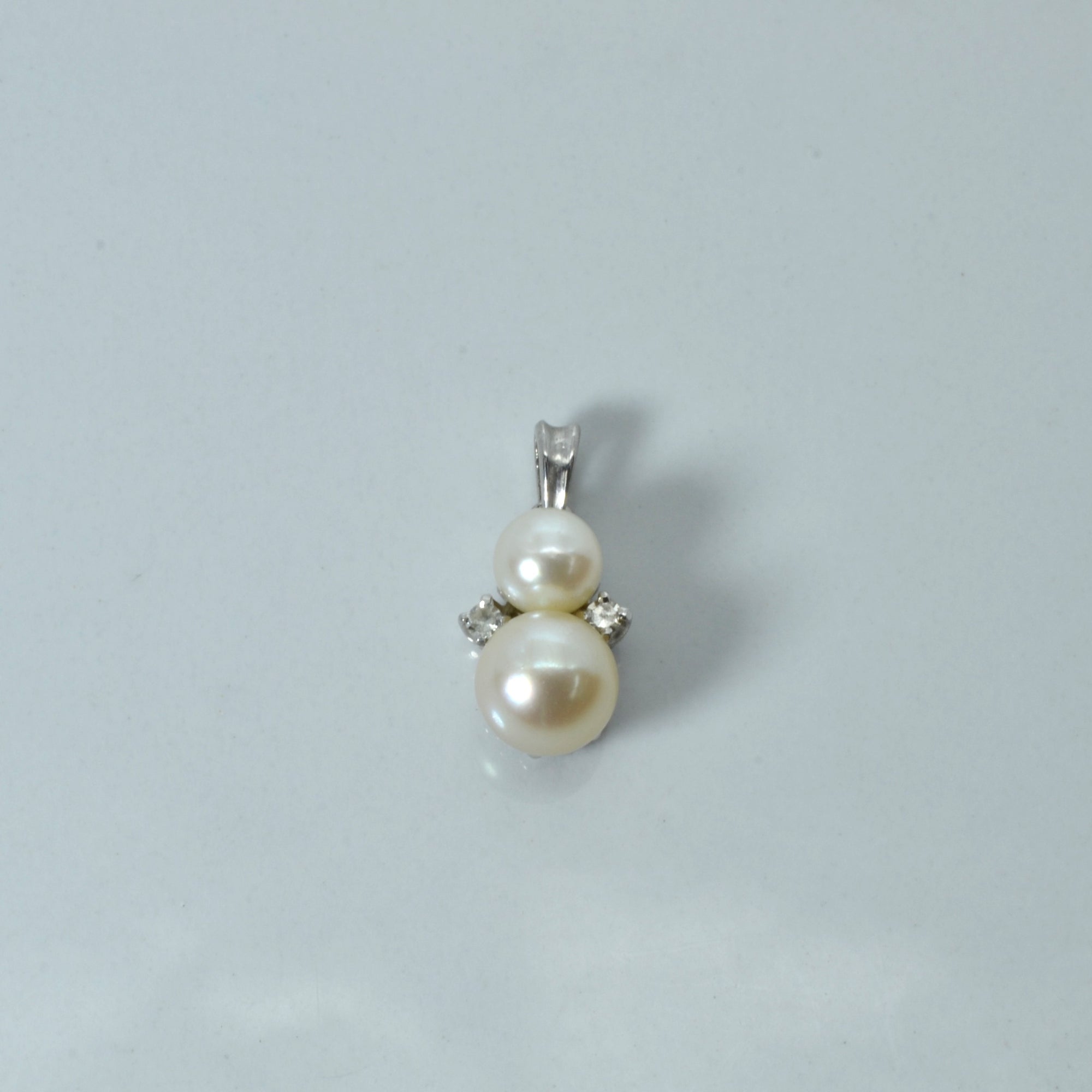 Pearls & Diamond Drop Pendant | 0.3ctw |