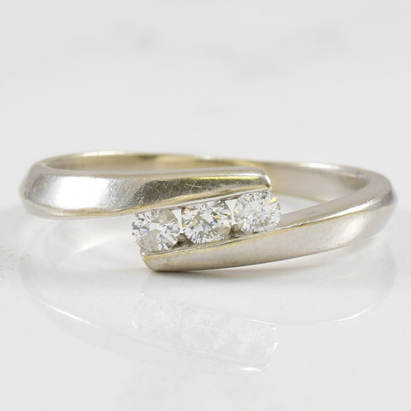 Three Stone Diamond Bypass Ring | 0.15ctw | SZ 6.5 |