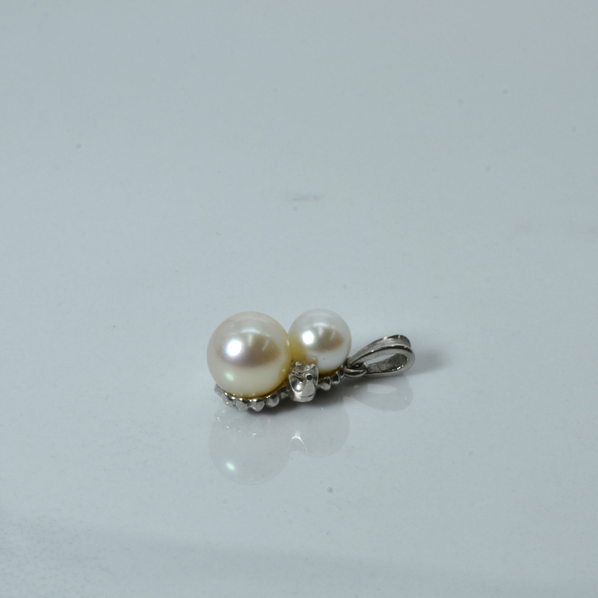 Pearls & Diamond Drop Pendant | 0.3ctw |