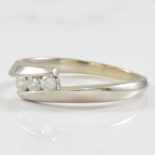 Three Stone Diamond Bypass Ring | 0.15ctw | SZ 6.5 |