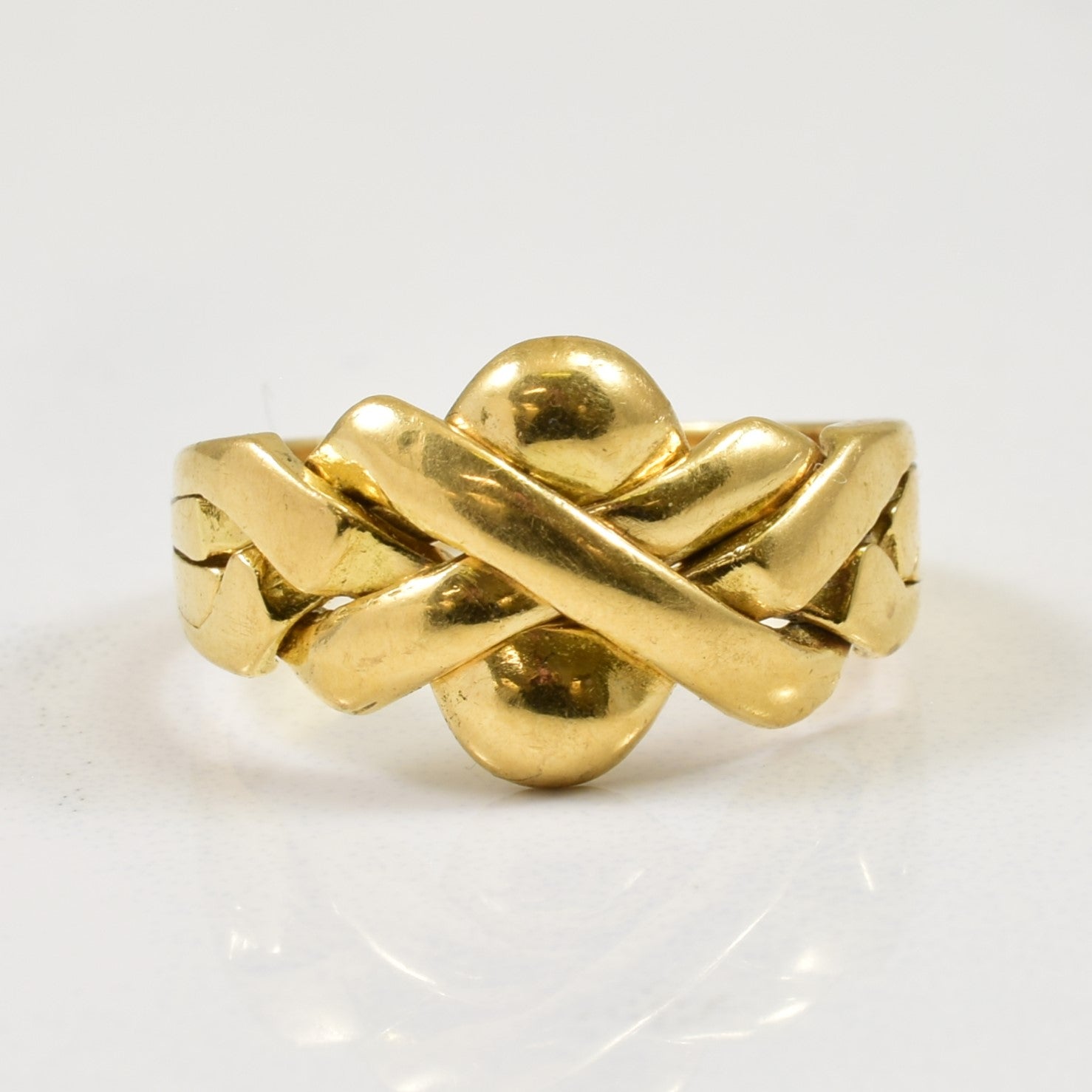 18K Yellow Gold Soldered Puzzle Ring | SZ 5.25 |