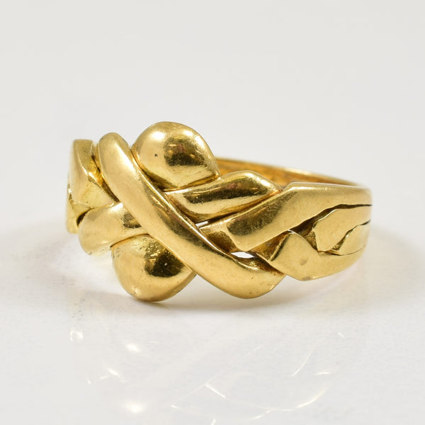 18K Yellow Gold Soldered Puzzle Ring | SZ 5.25 |