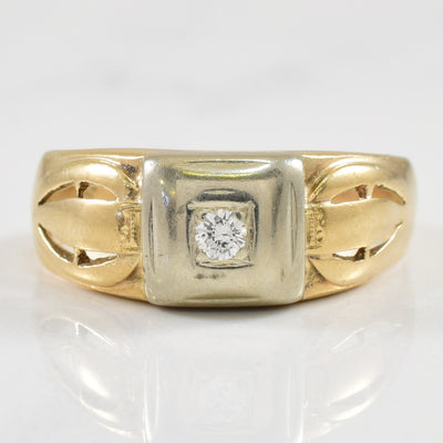 Two Tone Gold Solitaire Diamond Ring | 0.06ct | SZ 8 |