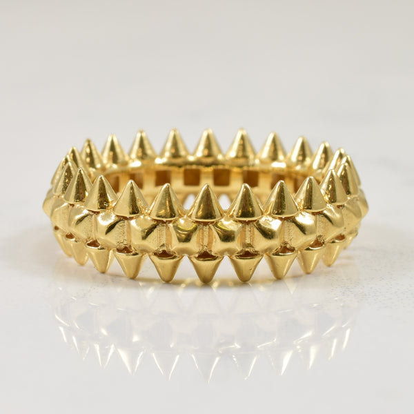 18k Yellow Gold Spiked Pyramid Ring | SZ 7 |