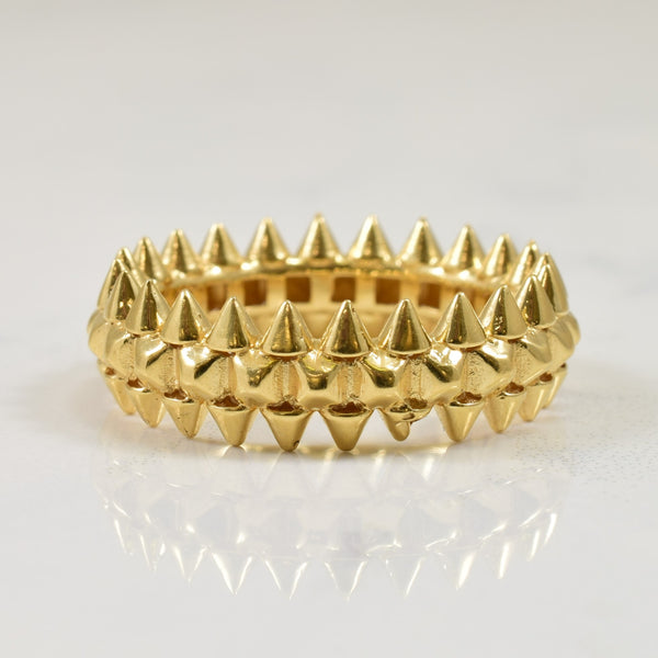 18k Yellow Gold Spiked Pyramid Ring | SZ 7 |