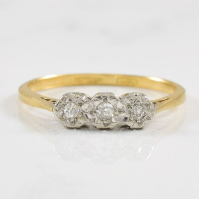 Illusion Set Three Stone Diamond Ring | 0.06ctw | SZ 6.75 |