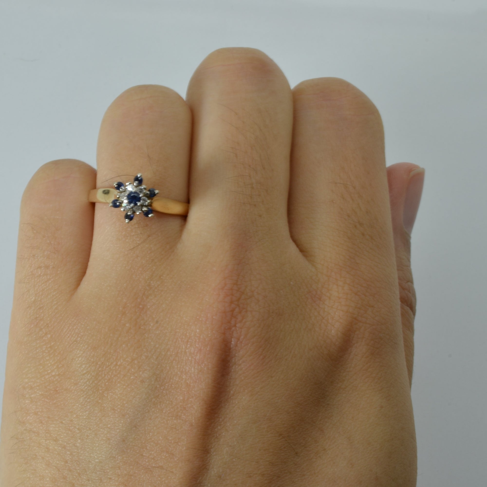 Sapphire & Diamond Cluster Ring | 0.18ctw | 0.06ctw | SZ 6.5 |