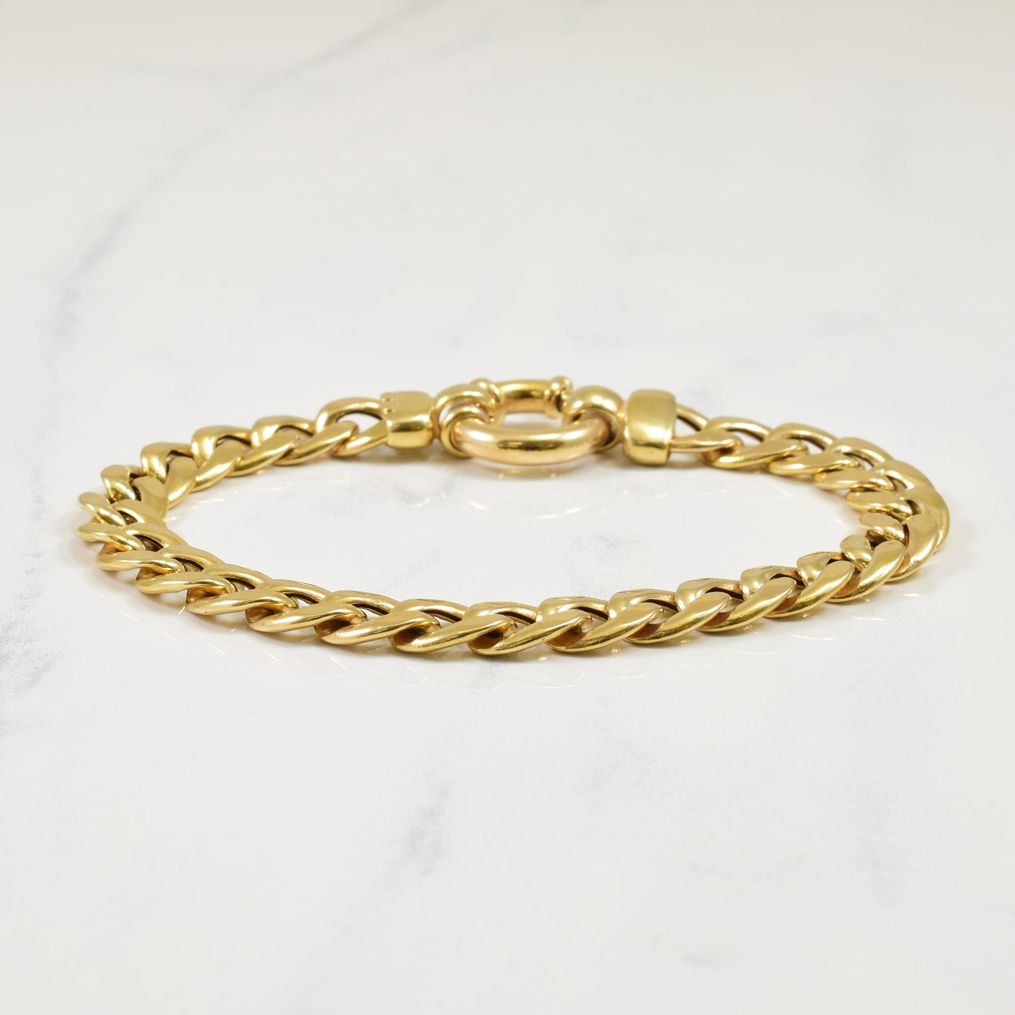 10k Yellow Gold Curb Bracelet | 8