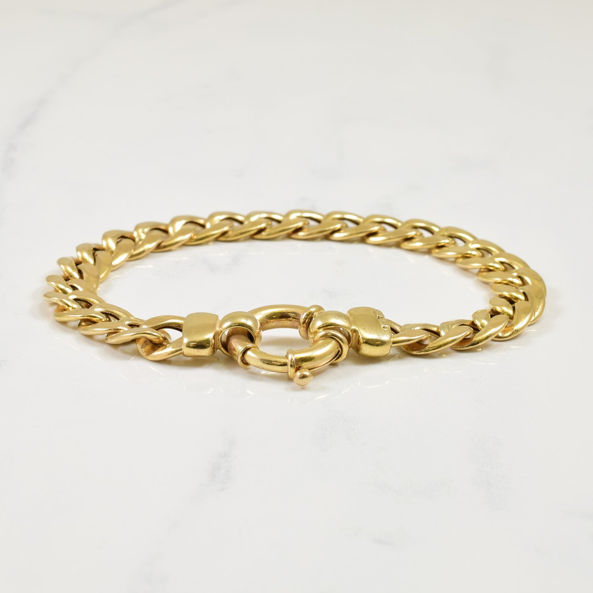 10k Yellow Gold Curb Bracelet | 8