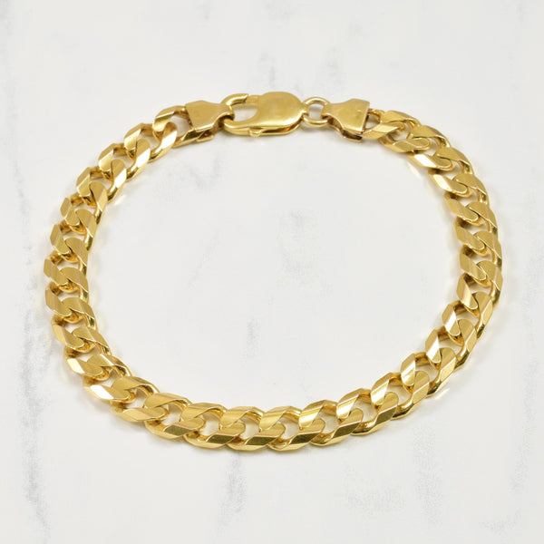 10k Yellow Gold Curb Bracelet | 9.5